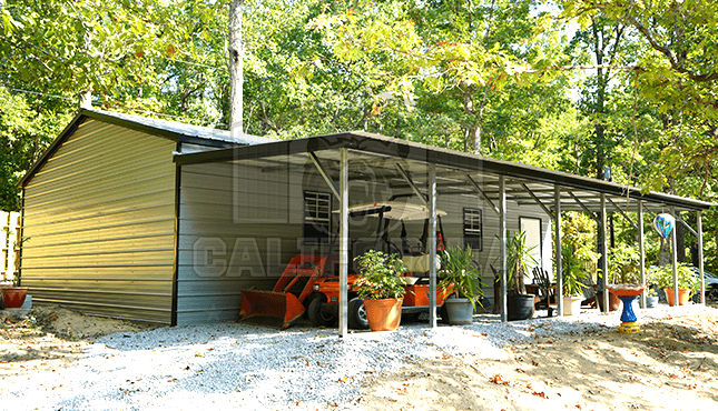 36x36 Lean-to Garage Building