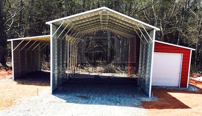 44x40x12 Raised Center Aisle Steel Barn