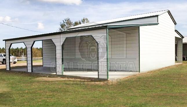 54x30x14 Raised Center Aisle Metal Barn